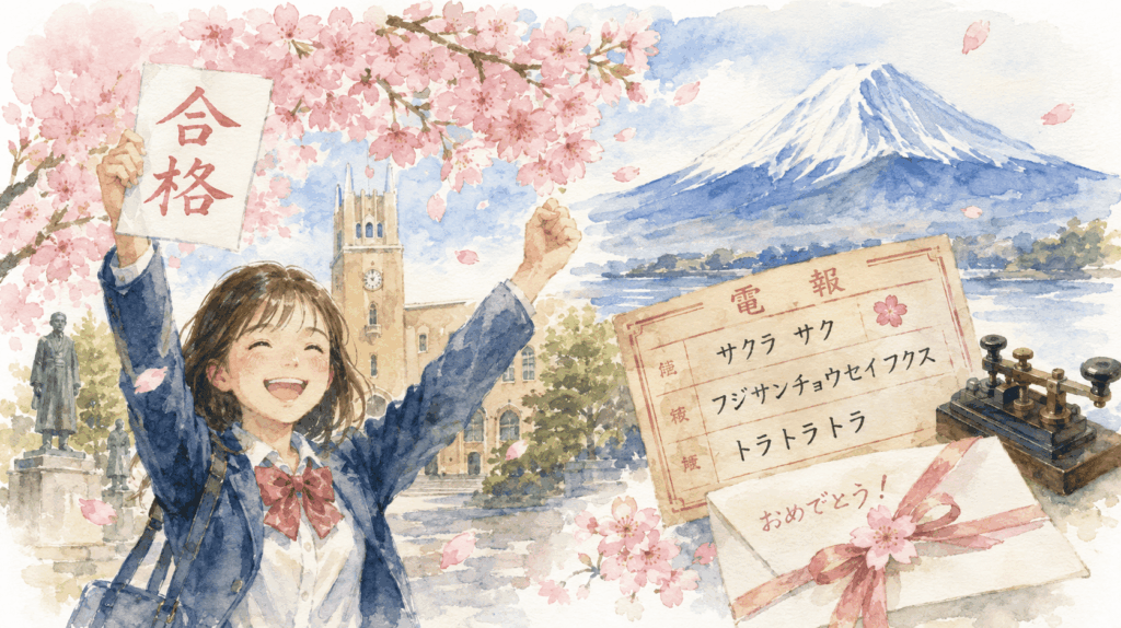 なぜ、合格を「桜咲く」というの？「富士山頂 征服す」の表現なども